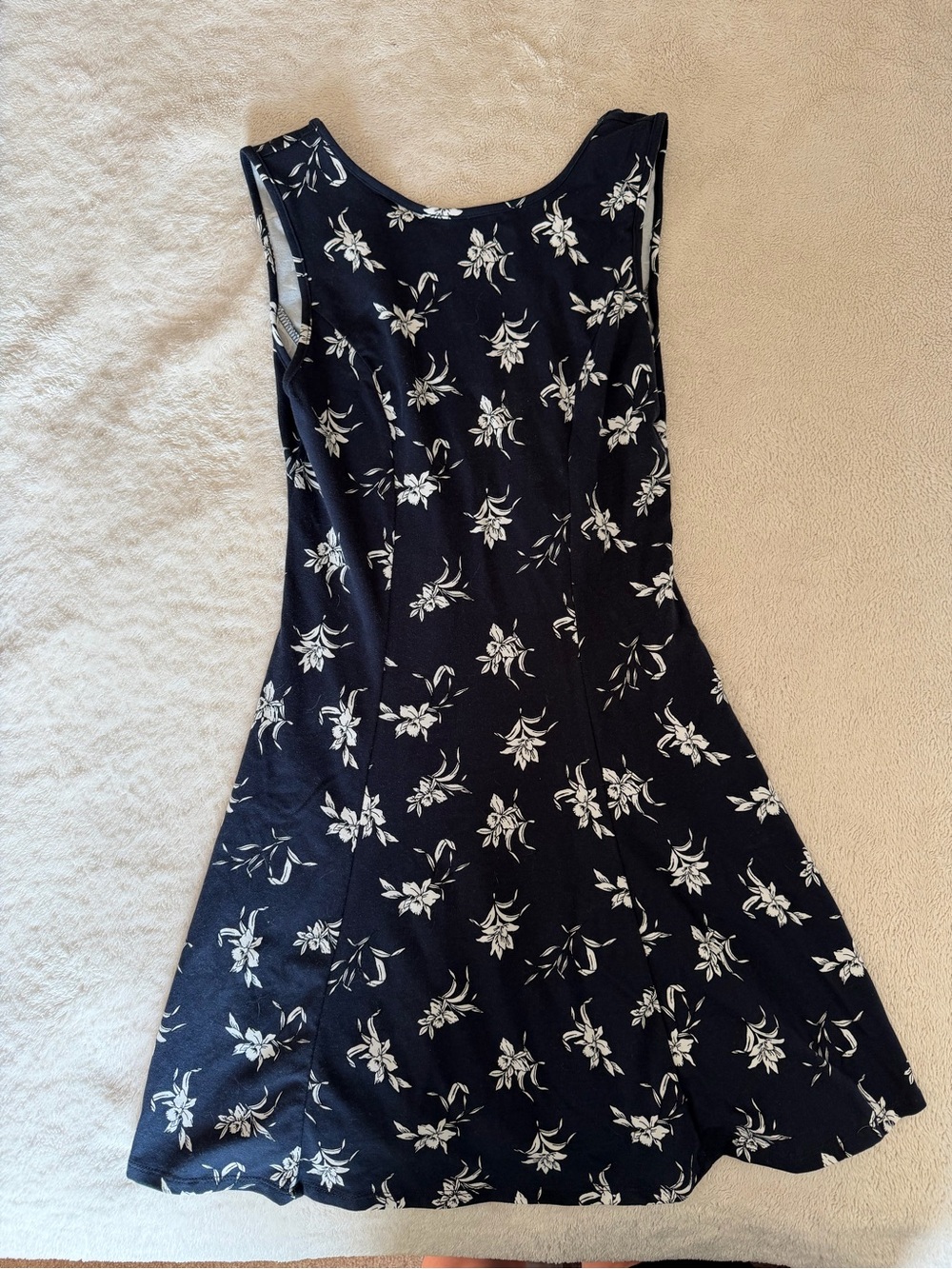 NWT Forever 21 Navy Blue Floral Sleeveless Fit-and-Flare Mini Dress